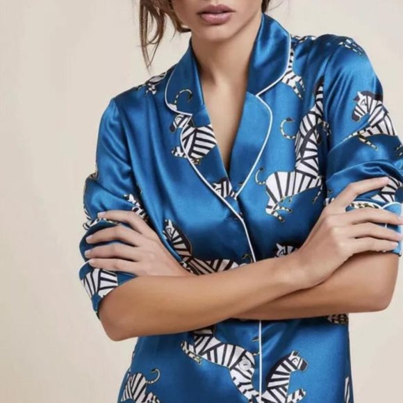 Olivia von Halle Lila Zoda silk pajama set - Picture 4 of 9